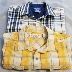 2 Size Large button short sleeve shirts